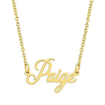 KISPER 18K Gold Plated Stainless Steel Personalized Name Pendant Necklace