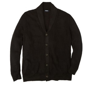 KingSize Men's Big & Tall Shaker Knit Shawl-Collar Cardigan Sweater - 1 of 4