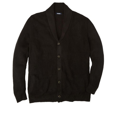 Kingsize Men's Big & Tall Shaker Knit Shawl-collar Cardigan Sweater ...
