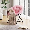 Comfy Oversized Saucer Chair - Plush Reading Lounger for Adults, Sturdy XL Frame, Foldable Accent Chair for Bedroom, Living Room & Dorm - 3 of 4