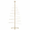 Wooden Christmas Tree Brown Solid Pine Wood, Bamboo Small/Medium - 3 of 4