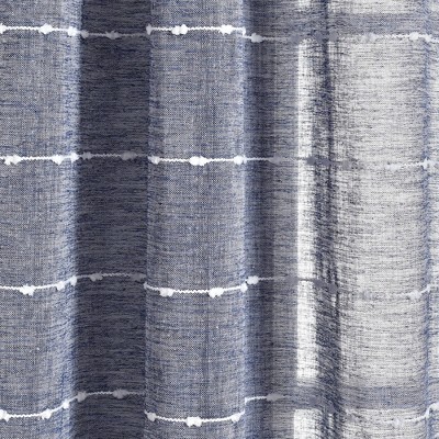 Navy Sheer Polyester Grommet Window Curtain Panels, 38" x 63"