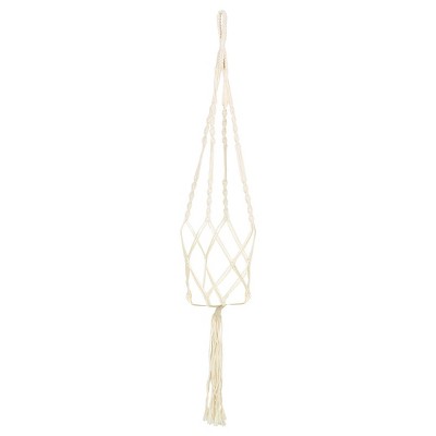 Unique Bargains Macrame Plant Hanger Flower Wall-mounted Rope Hanging Planters Beige 39.4 Inch 1 Pc