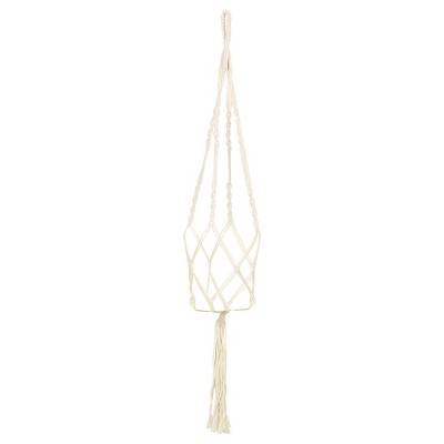 Macrame Pot Holder - Single Small pot - Rope White - NEW - 75x7 (cm)