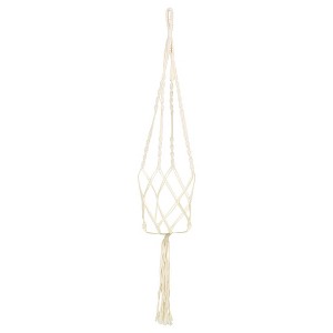 Unique Bargains Macrame Flower Wall-mounted Rope  Planters Hanger Beige 39.4 Inch 1 Pc - 1 of 4