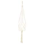 Unique Bargains Macrame Flower Wall-mounted Rope  Planters Hanger Beige 39.4 Inch 1 Pc