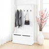 Mshliw Entryway Hall Tree with Coat Rack and Shoe Storage Bench, Standing Organizer with 5 Hooks and Lift-Top Seat for Hallway, Mudroom, or Foyer - 4 of 4