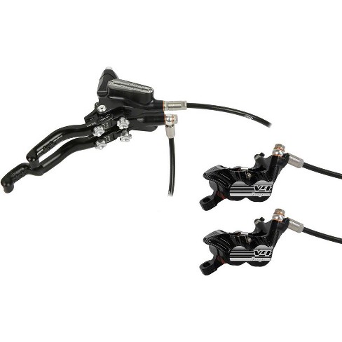 Hope Tech 3 V4 Duo Disc Brake and Lever - Right Hand, Front and Rear, Hydraulic, Post Mount, Black