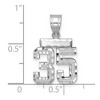Black Bow Jewelry 14k White Gold, Varsity Collection, Small D/C Pendant, Number 35 - 2 of 3