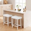 Set of 2 24" Counter Height Bar Stools, Upholstered PU Leather Curved Saddle Seats with Metal Frame and Footrest - 4 of 4