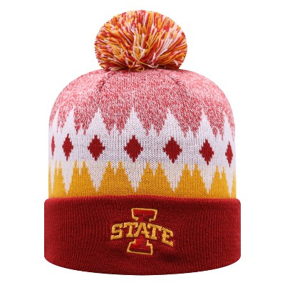 NCAA Iowa State Cyclones Men's Jagged Knit Cuffed Beanie with Pom