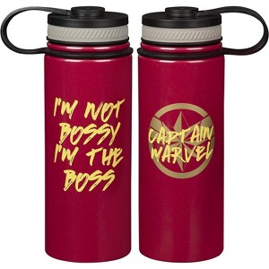 Captain Marvel Stainless Steel Travel Bottle, 18oz -Vacuum Insulated Thermos for Coffee, Water and More - Great Gift for Marvel Fans - 1 of 4