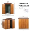 GDFStudio Gavin Outdoor 6' x 6' Woodgrain Galvanized Steel Storage Shed with Siding Door - 3 of 4