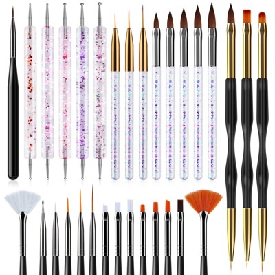 Saviland Pro 31PC Salon Master Kit - UV Gel/Acrylic Liner, Dotting & Art Tools for Multi-Tech Nails .(Size: 31 Count)