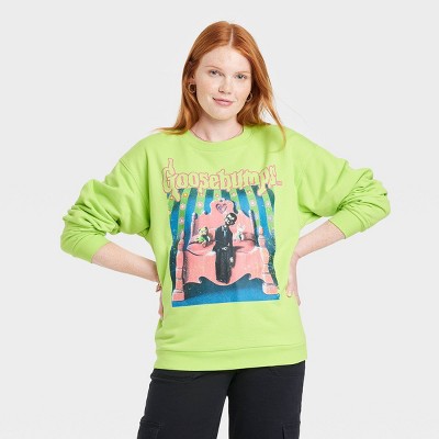Women's Halloween Goosebumps Graphic Sweatshirt - Lime Green : Target