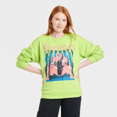 Women's Halloween Goosebumps Graphic Sweatshirt - Lime Green Xs : Target