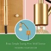 Claxy Modern Swing Arm Plug-in Wall Sconces Set of 2, Brass - 3 of 4