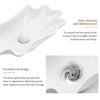 Hrinhom 24.4" W Shell Shape Bathroom Vanity Sink Above Counter,Modern Ceramic Wash Basin Without Faucet - 4 of 4