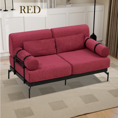 Hrinhom 59"W Loveseat Sofa, Mid Century Modern Couch, 2 Seater Chenille Sofa With Usb Ports