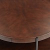 Elm Lane Taos Modern Industrial Minimalist Wood Round Coffee Table 36" Wide with Lower Shelf Dark Brown for Living Room Bedroom Bedside - 3 of 4