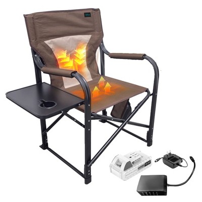 Bliss Hammocks 24 Volt Heated Directors Seat Steel Camping Chair