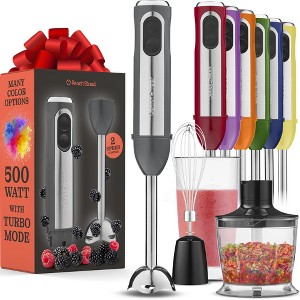Peach Street Electric Immersion Blender Handheld, 500W Turbo Mode, Hand Kitchen Blender Stick for Soup, Smoothie, Puree, Baby Food, Stainless Steel - 1 of 4