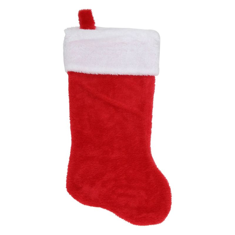Northlight 17.5" Traditional Red with White Trim Hanging Christmas Stocking, 1 of 4
