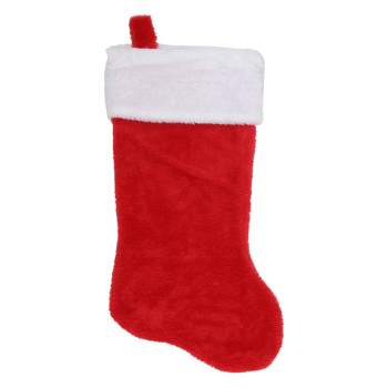 Northlight 17.5" Traditional Red with White Trim Hanging Christmas Stocking