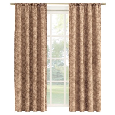 Collections Etc Elegant Leaf Embroidered Rod Pocket Top Curtain Panel