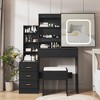 Vanity Desk with Sliding Mirror and Lights, Makeup Vanity Set with 4 Drawers, Stool - 3 of 4