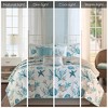 Sapphtopaz Bedding Quilt Set Comforter Set Coastal Style Shell Coral Print Reversible Quilt Set with Throw Pillows - 3 of 4