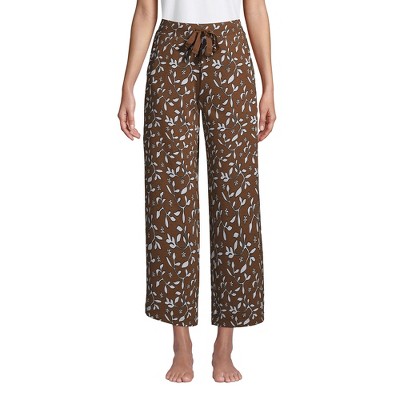 Lands' End Women's Lounge Mid Rise Wide Leg Crop Pajama Pants - Small ...
