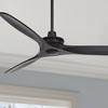 52" Casa Vieja Modern Indoor 3 Blade Ceiling Fan with Remote Matte Black for Living Room Kitchen Bedroom Family Dining Home Gazebo - 2 of 4