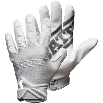 Battle Sports Science Youth TripleThreat UltraTack Football Gloves - White