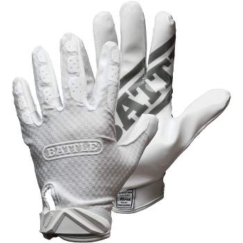 Battle Sports Youth TripleThreat UltraTack Football Gloves - White