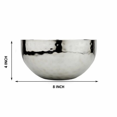 Polished Stainless Steel 9-Inch Hammered Fruit Bowl