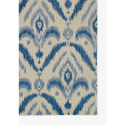 Blue and Beige Hand Tufted Wool Rug, 3'6" x 5'6"