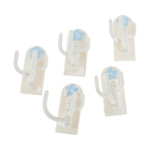 Unique Bargains Utility 3-Hook Adhesive Shining Star Star 3.15"x1.38" 5 Pcs - 1 of 4