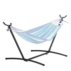 VEVOR Portable Hammock Stand, 450lbs Capacity Steel Hammock Stand for 2 Person, Heavy Duty Adjustable Hooks Hammock Frame Fits 9.5-12.6 ft Hammocks - 1 of 4