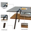 Rectangle Coffee Table, Tempered Glass Tabletop, with Metal Legs, Modern Table for Living Room - 4 of 4