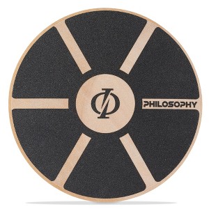 Philosophy Gym Wobble Board - Round Wooden Balance Board - Exercise Balance Trainer - 1 of 4