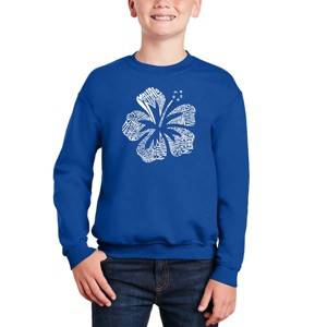 LA Pop Art Mahalo - Boy's Word Art Crewneck Sweatshirt - 1 of 3