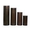 Set of 4 Industrial Metal Pedestal Tables Brown - Olivia & May: No Assembly, Textured Finish - 3 of 4