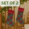Patricia Heaton Home Holiday Tartan Plaid Stocking Set of 2 - 4 of 4