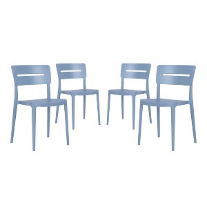 WestinTrends Playa Outdoor Modern Stackable Plastic Patio Dining Chairs (Set of 4) - 1 of 4