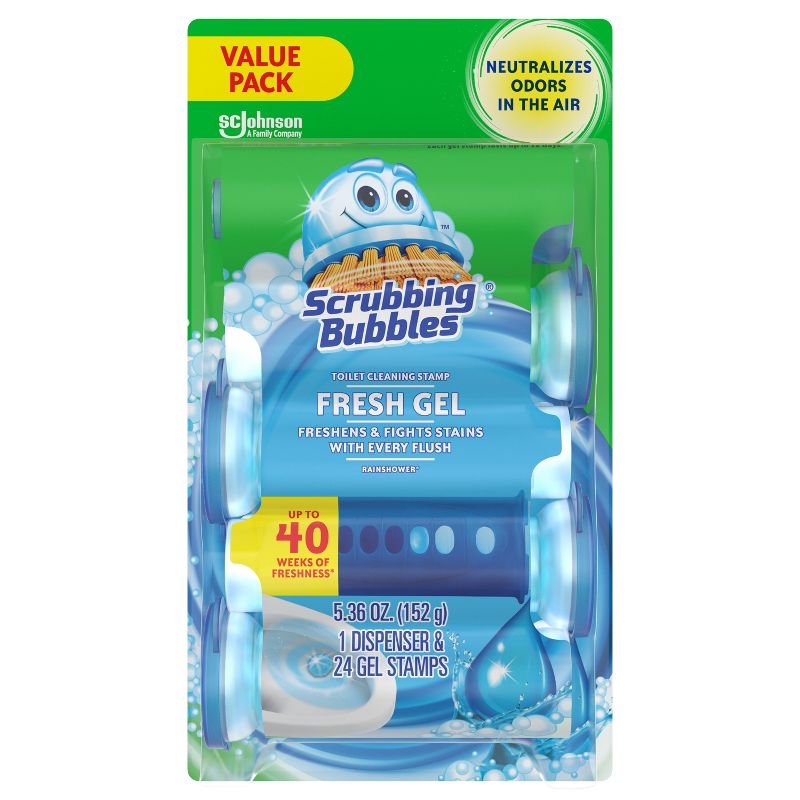 Scrubbing Bubbles Rainshower Scent Fresh Gel Toilet Cleaning Stamp, 5 of 13