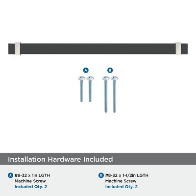 Overton 11" Brushed Nickel and Black Bar Pull