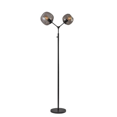 tall grey floor lamp