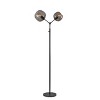 Adesso 71.5" Ashton Collection Tall Floor Lamp Black (Includes LED Light Bulb): Vintage Edison Bulbs, Smoked Glass - 2 of 4