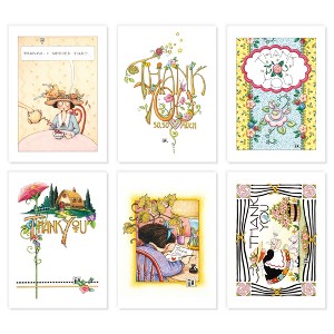 Mary Engelbreit Thank You Postcards, 6 pack, 5"x7" - 1 of 4